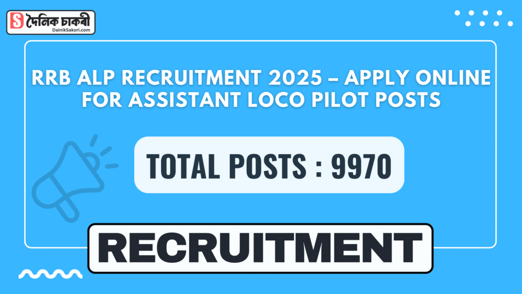 RRB ALP Recruitment 2025 – Apply Online For 9970 Assistant Loco Pilot ...